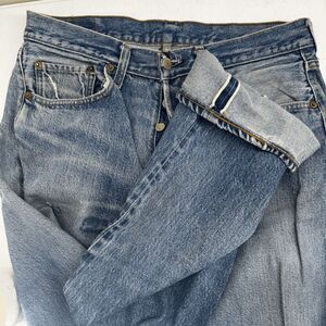 Vintage Levis Single Stitch Redline Selvedge #6 Button 70s 32x32 Thrashed